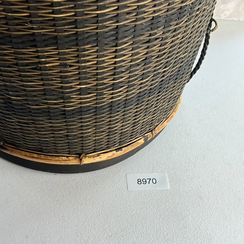 Vintage Thai Handicraft Tea Leaf Storage Basket Brown Backpack 16